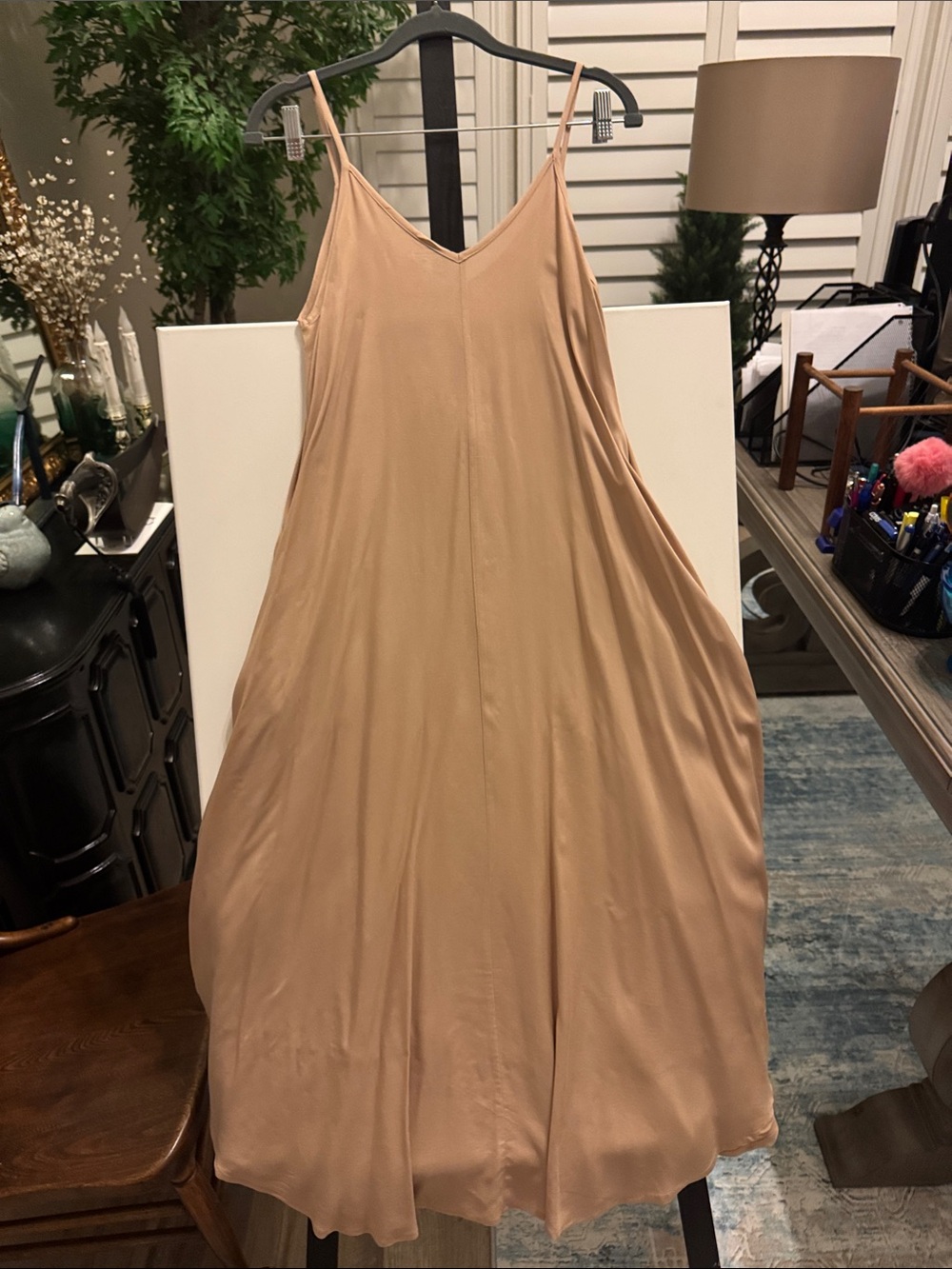 Zenana Women’s Sleeveless V-Neck Slip Dress in Nude - Picture 5 of 6